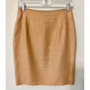 CAROLL PARIS‎ Made in FRANCE LINEN Blend Tan Skirt Size 42